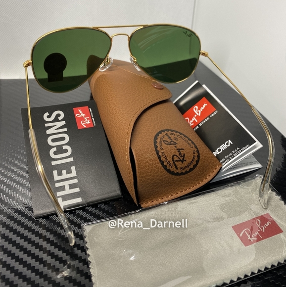 Ray-Ban Aviator RB3025 Green Lens New - Picture 8 of 16